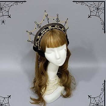 白雪姫 赤紺カチューシャ 王冠 ロリータ ゆめかわ vintage ゴシック